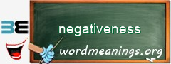 WordMeaning blackboard for negativeness